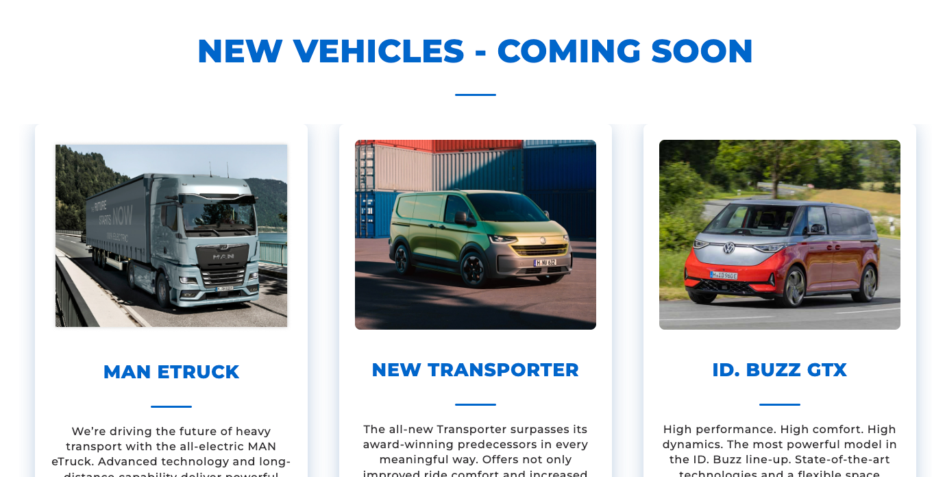 new vehicles coming soon